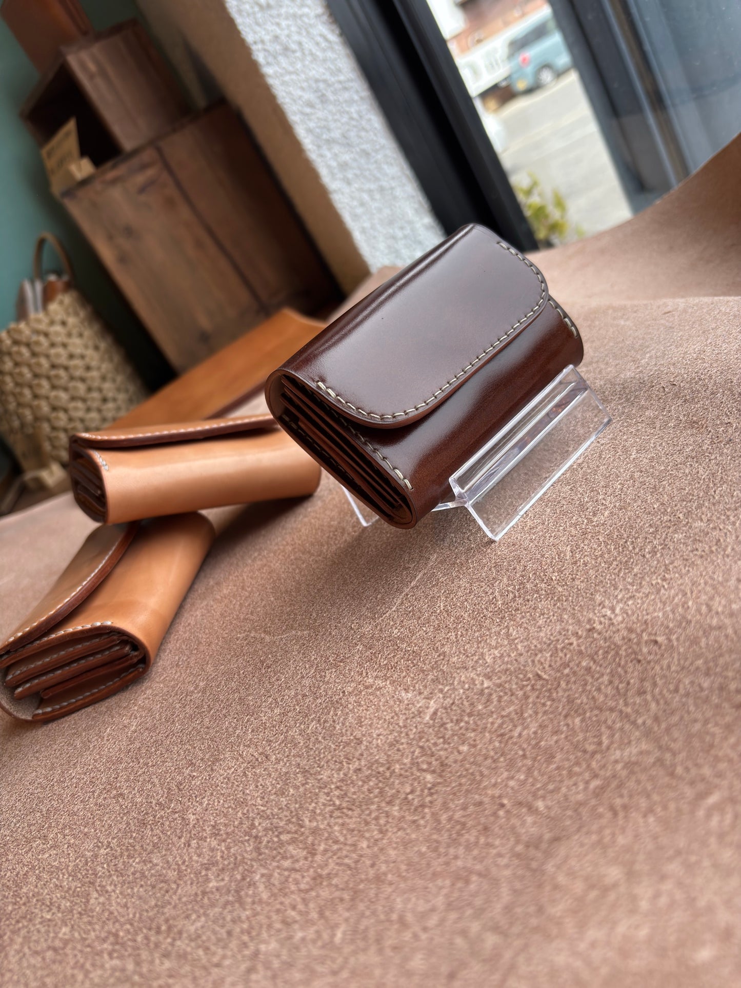 【限定品】ミニウォレットninety CORDVAN coffee brown